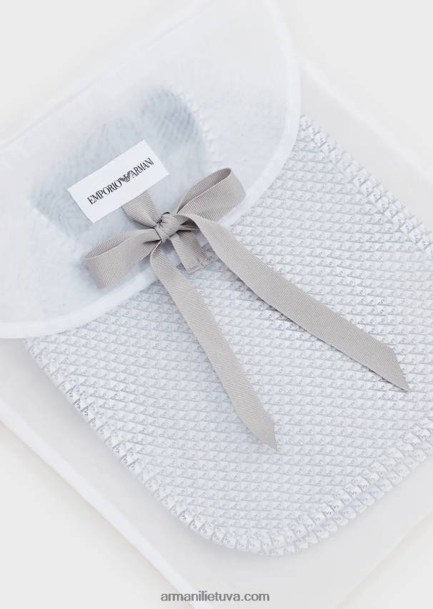 mergina žydros spalvos Armani dviejų seilinukų rinkinys su op-art ereliais 02482X2624