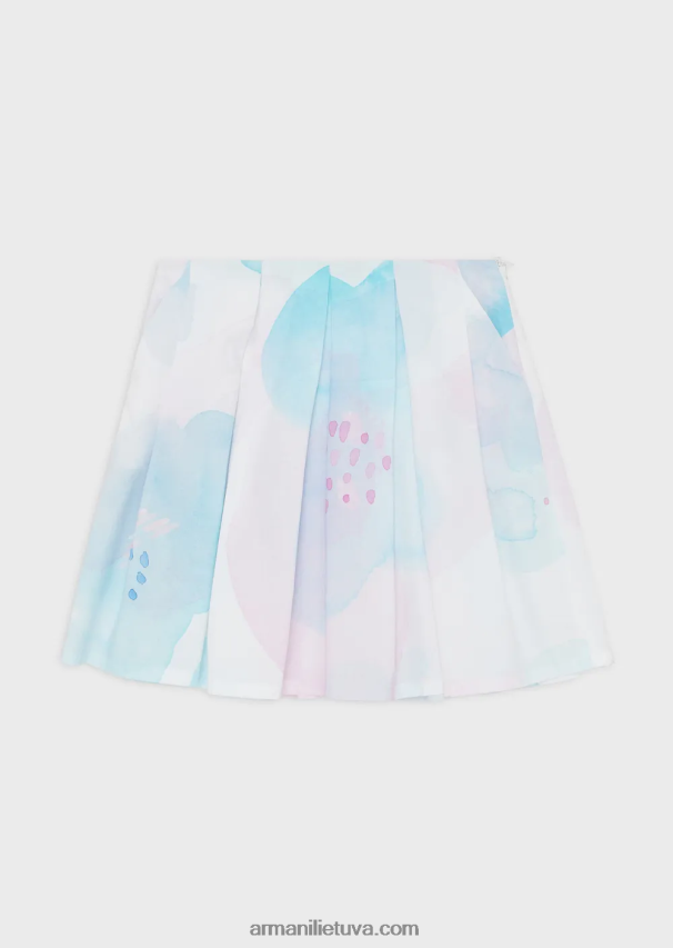 merginaArmani Poplino sijonas su akvareliniu gėlių raštu 02482X2541