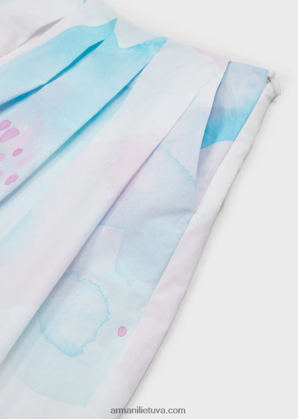 merginaArmani Poplino sijonas su akvareliniu gėlių raštu 02482X2541