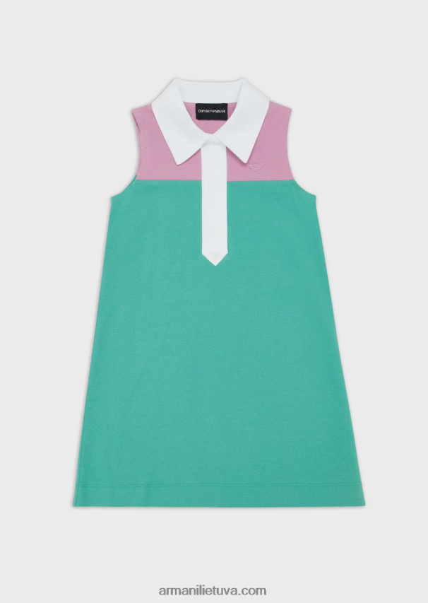 merginaArmani Spalvota džersio platėjanti suknelė su polo apykakle 02482X2543