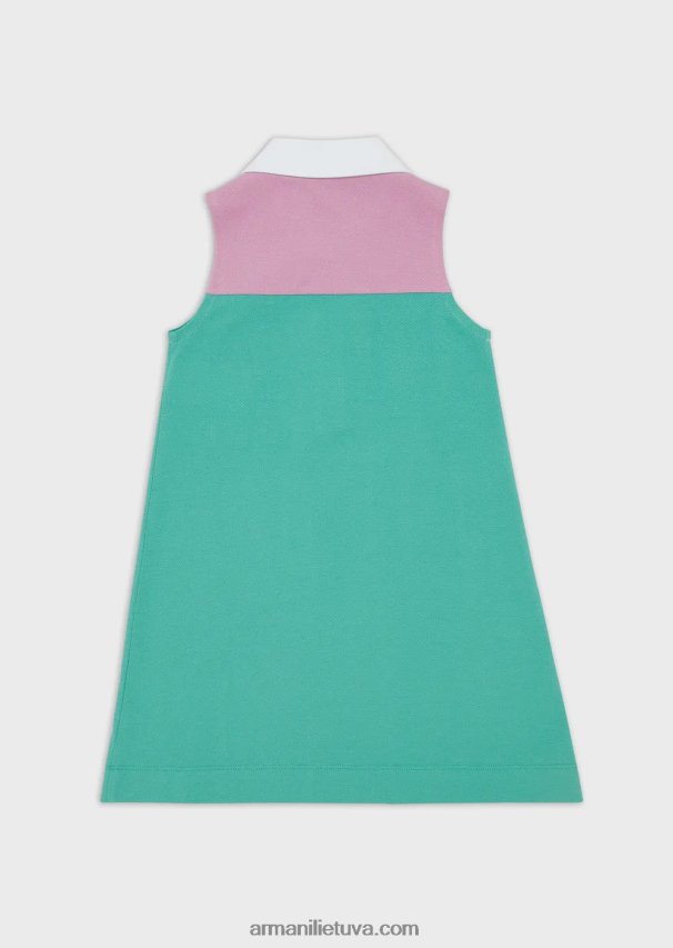 merginaArmani Spalvota džersio platėjanti suknelė su polo apykakle 02482X2543