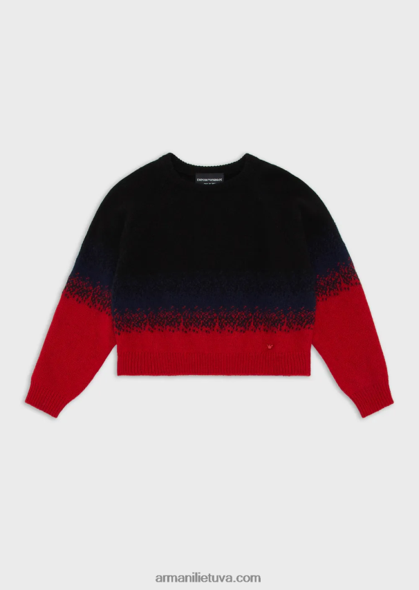 merginaArmani adata perforuotas vilnos mišinio megztinis 02482X2570