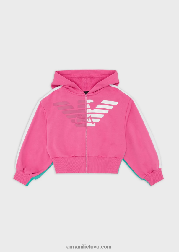 mergina žalias Armani megztinis su gobtuvu su užtrauktuku su negabaritiniu ea crew eagle 02482X2568