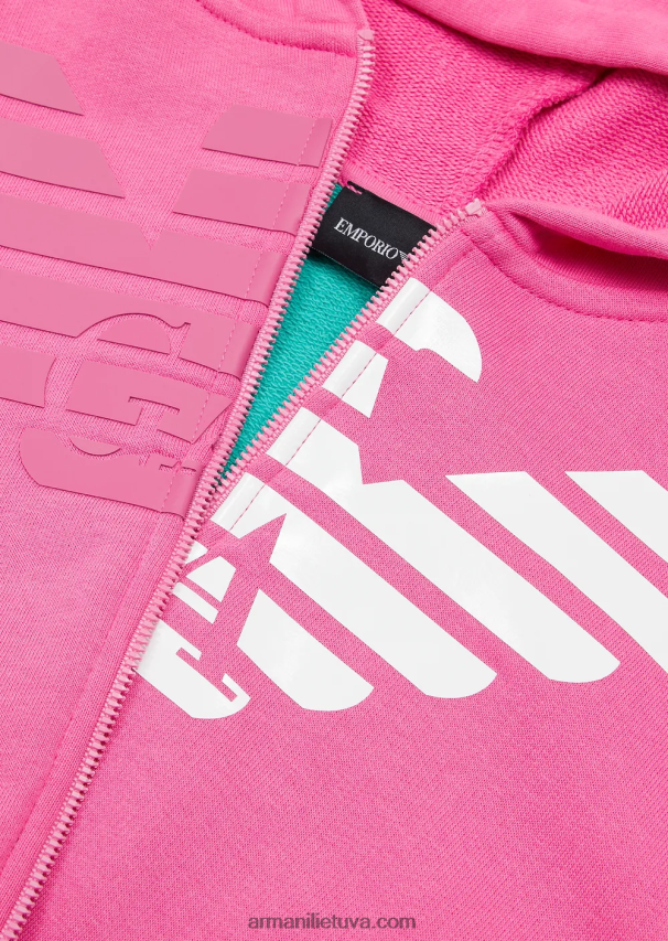 mergina žalias Armani megztinis su gobtuvu su užtrauktuku su negabaritiniu ea crew eagle 02482X2568