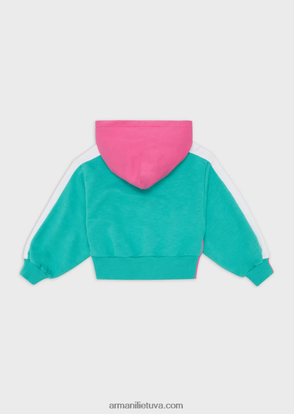 mergina žalias Armani megztinis su gobtuvu su užtrauktuku su negabaritiniu ea crew eagle 02482X2568