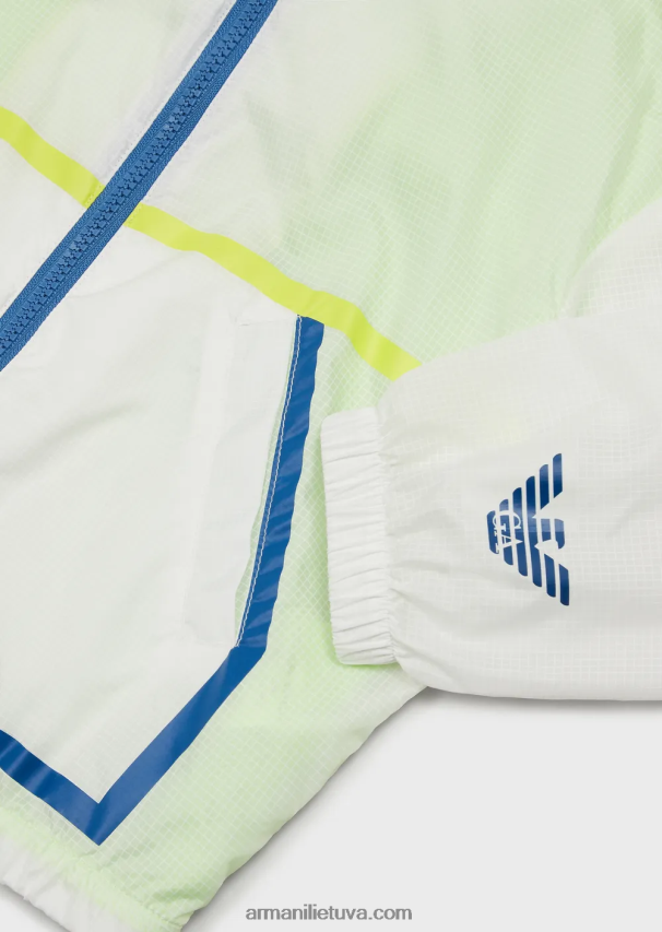 mergina baltas Armani Nailono palaidinė su užtrauktuku su gobtuvu 02482X2546