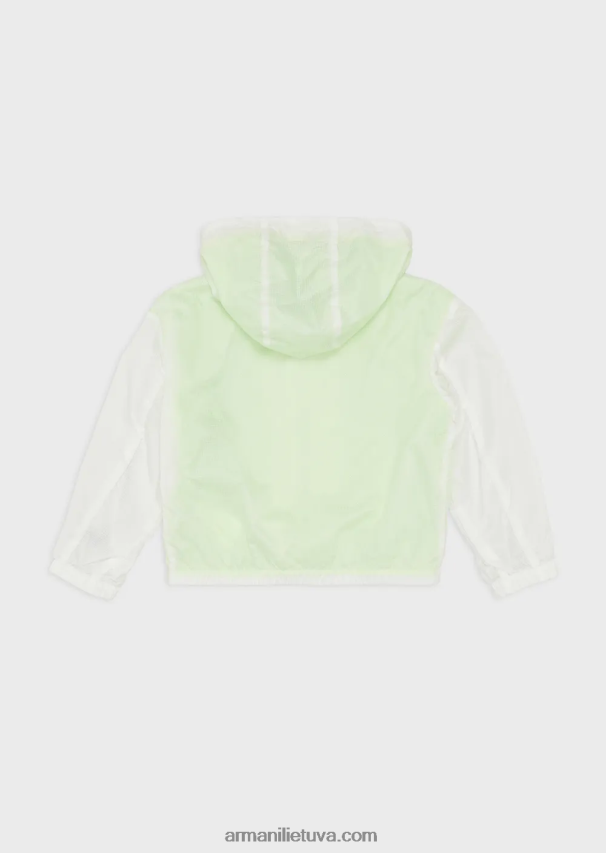 mergina baltas Armani Nailono palaidinė su užtrauktuku su gobtuvu 02482X2546