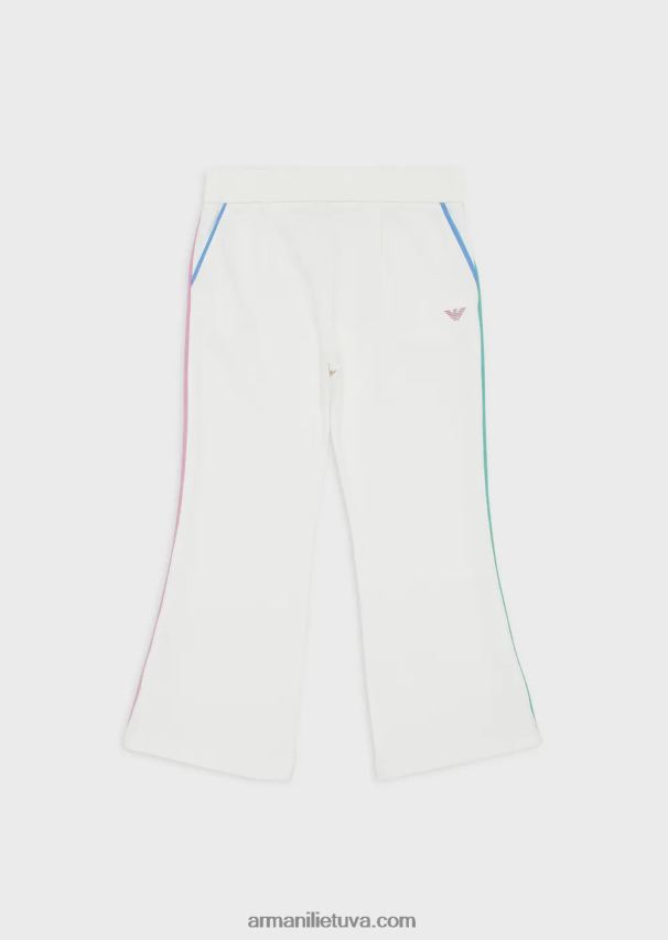 mergina baltas Armani Prancūziškos kilpinės kelnės su kontrastingomis detalėmis 02482X2545