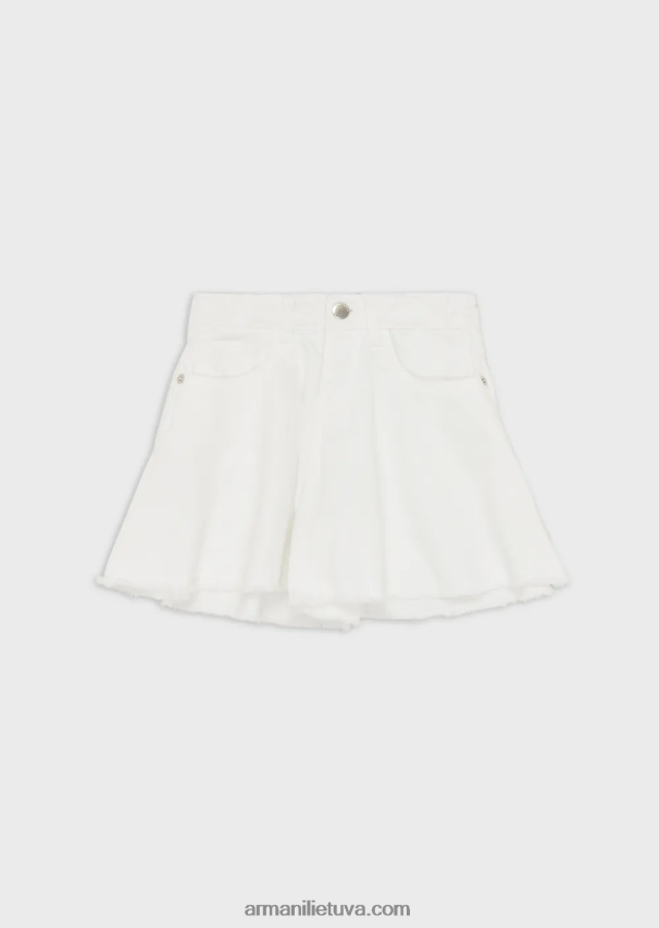 mergina baltas Armani drabužiais dažyti jaučio platėjantys šortai 02482X2552