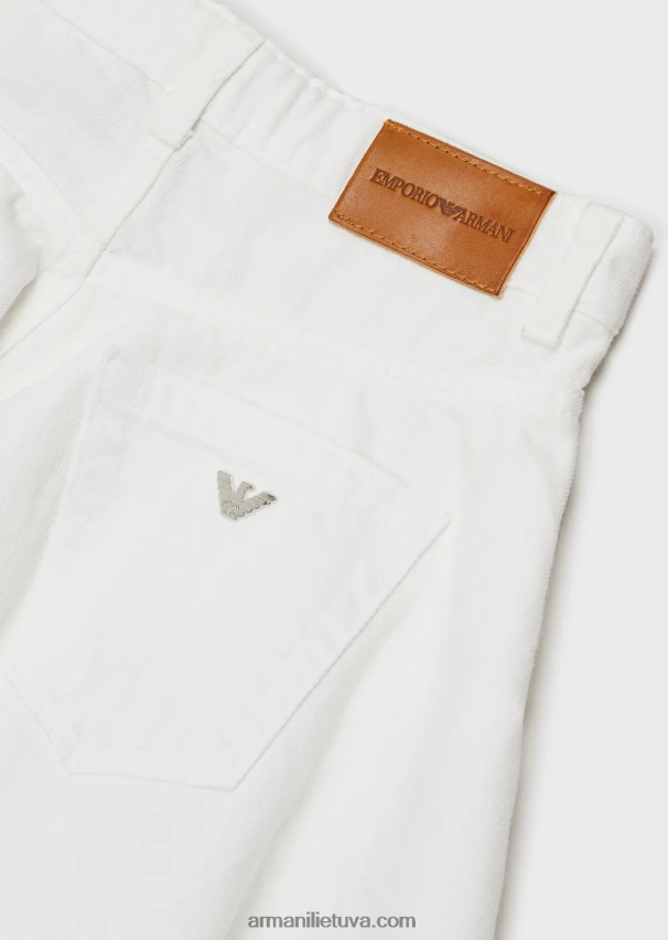 mergina baltas Armani drabužiais dažyti jaučio platėjantys šortai 02482X2552