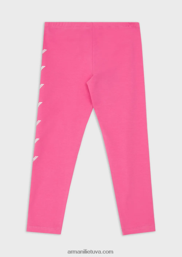 mergina fuksija Armani ea crew jersey antblauzdžiai su vertikaliais ereliais 02482X2576