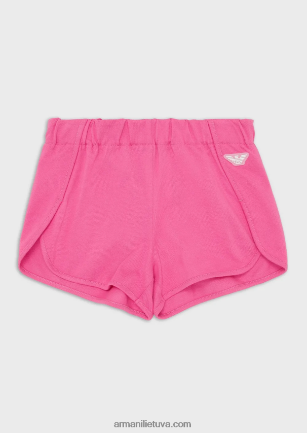 mergina rožinis Armani ea crew Pique-jersey šortai su erelio pleistru 02482X2569