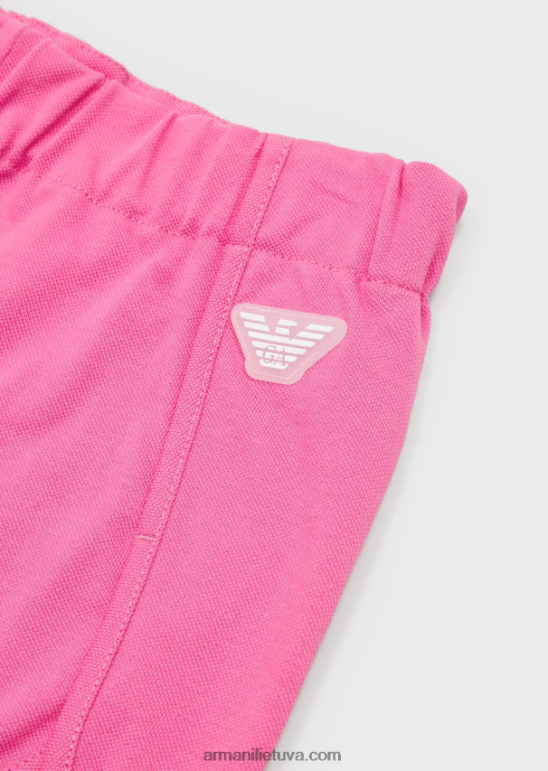 mergina rožinis Armani ea crew Pique-jersey šortai su erelio pleistru 02482X2569