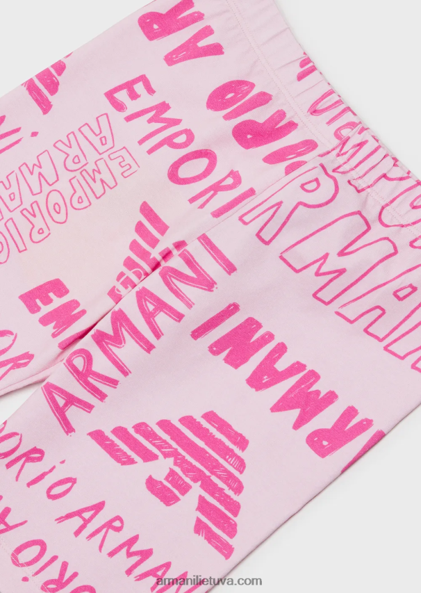 mergina rožinis Armani megztiniai dviratininkų antblauzdžiai su užrašu „ea crew“. 02482X2548