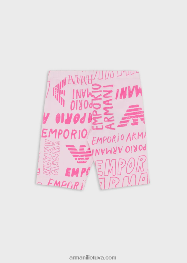 mergina rožinis Armani megztiniai dviratininkų antblauzdžiai su užrašu „ea crew“. 02482X2548