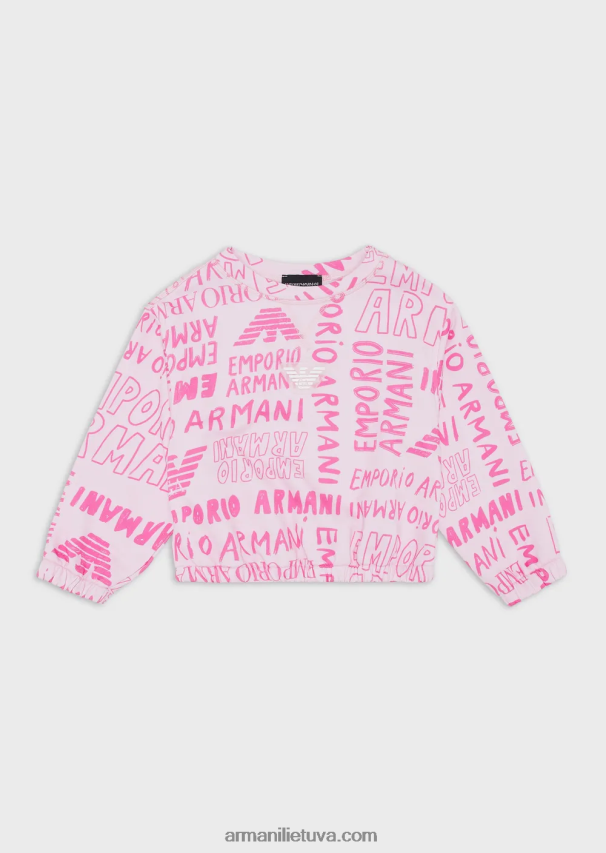 mergina rožinis Armani trikotažiniai megztiniai su užrašu „ea crew“. 02482X2547