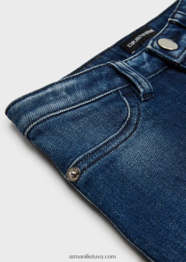 mergina tamsiai mėlyna Armani j32 akmeniu plauti džinsiniai džinsai 02482X2574