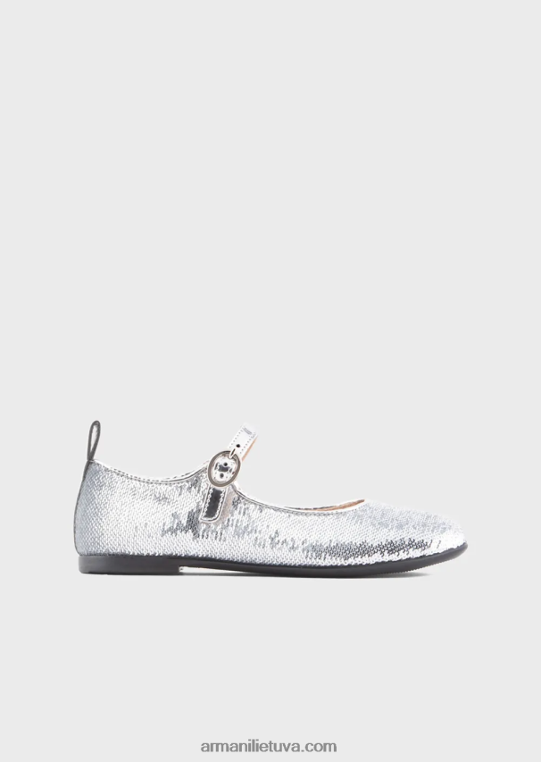 mergina sidabras Armani Mary Janes su visais blizgučiais 02482X2581