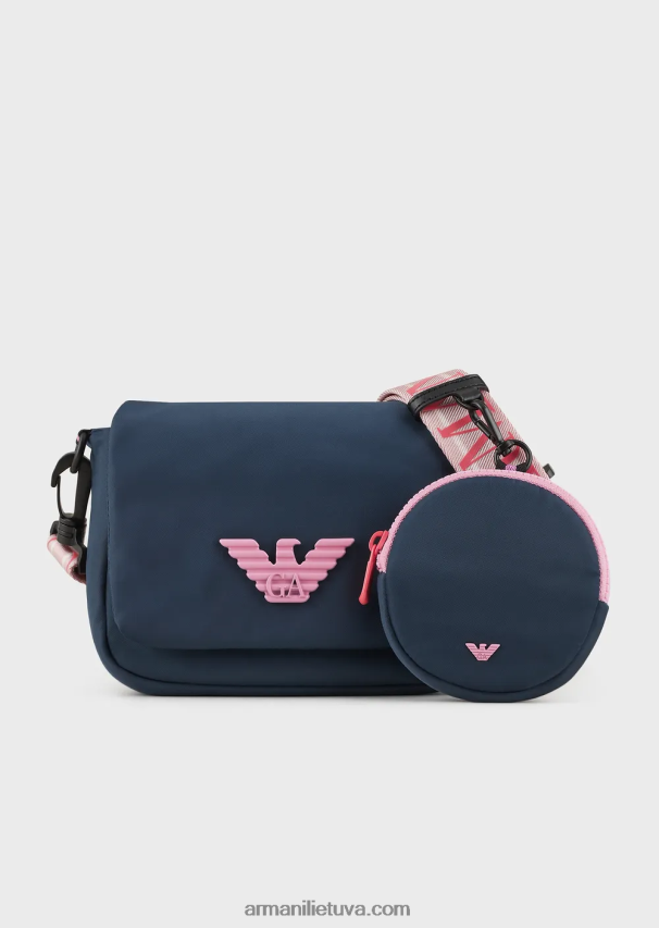 merginaArmani perdirbto nailono pasiuntinių krepšys su erelio lėkšte 02482X2620