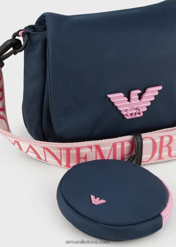 merginaArmani perdirbto nailono pasiuntinių krepšys su erelio lėkšte 02482X2620