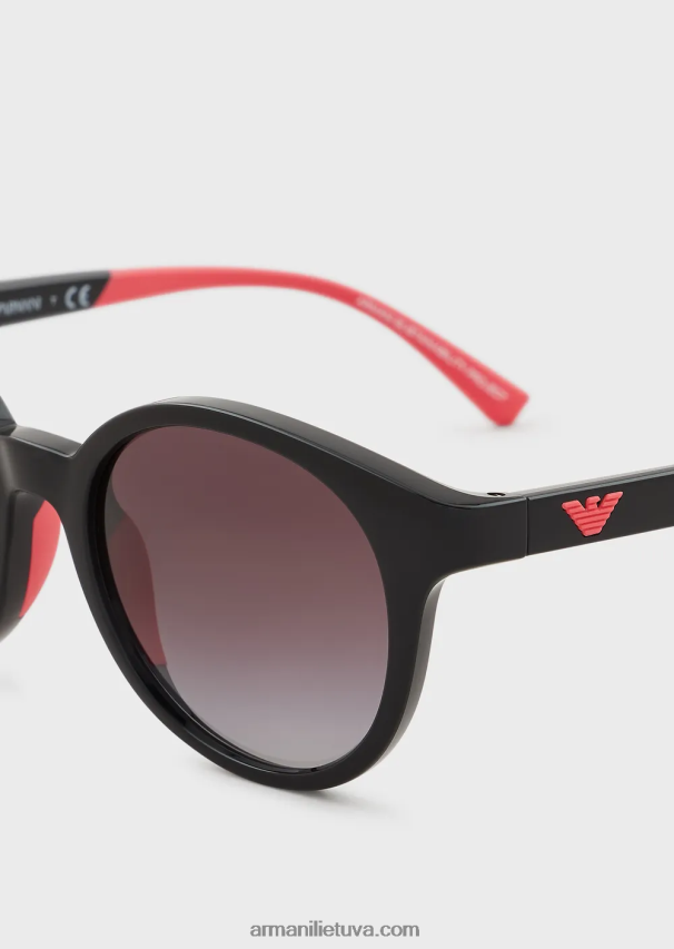 mergina juodas Armani apvalūs akiniai nuo saulės 02482X2591