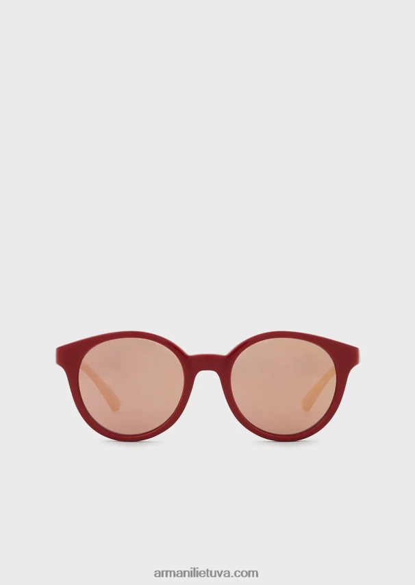mergina raudona Armani apvalūs akiniai nuo saulės 02482X2592