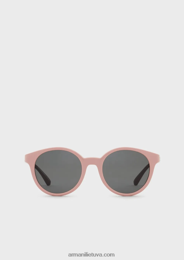 mergina rožinis Armani apvalūs akiniai nuo saulės 02482X2585