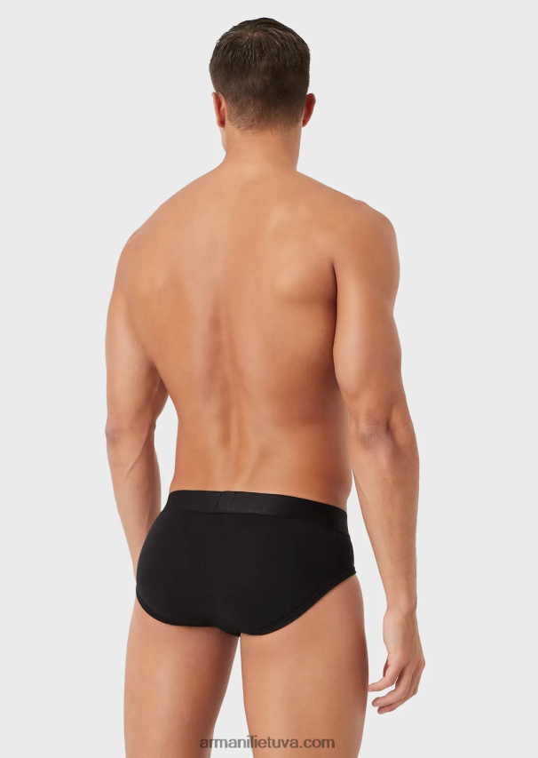 vyrų baltas Armani pagrindinės kelnaitės su logotipu 02482X1801