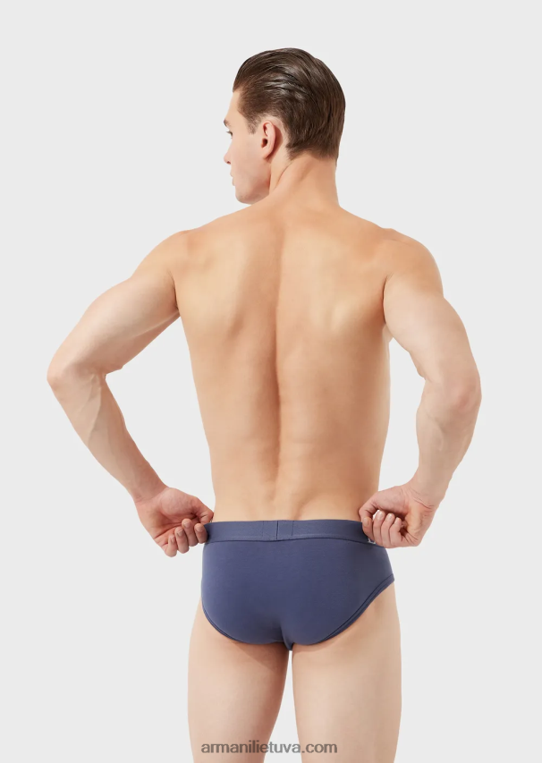 vyrų džinsinio audinio Armani ekologiškos medvilnės kelnaitės su nauju logotipu 02482X1794