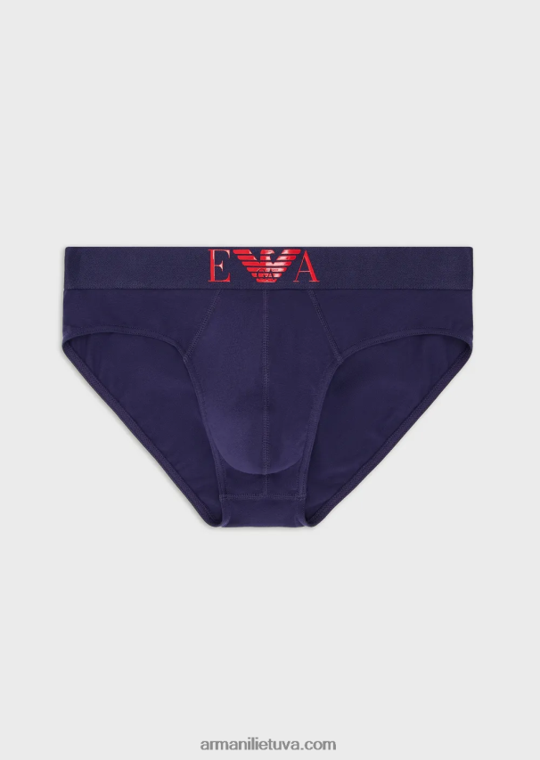 vyrų džinsinio audinio Armani kelnaitės su dideliu blizgiu logotipu 02482X1795