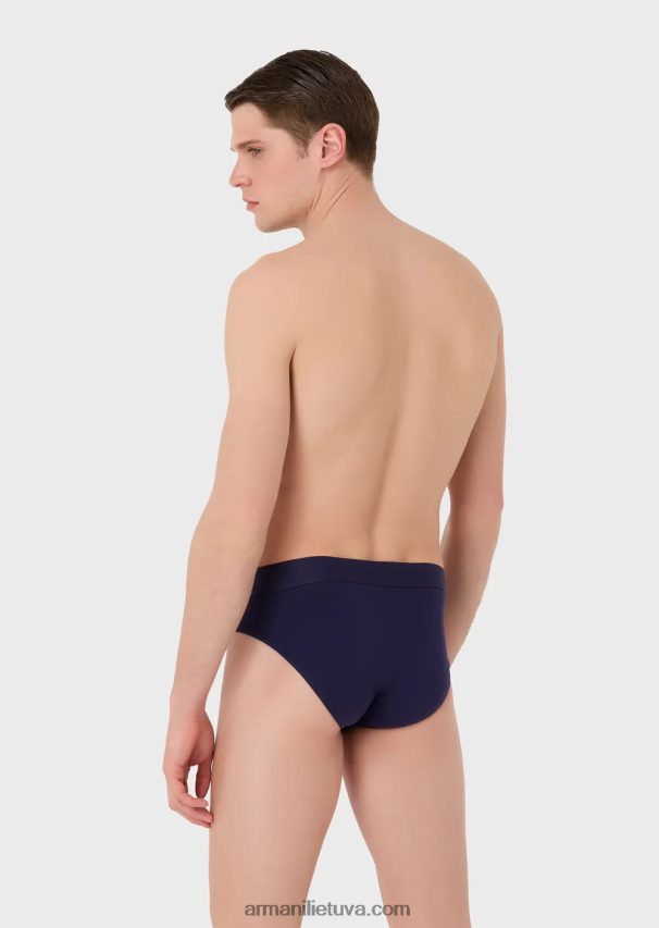 vyrų džinsinio audinio Armani kelnaitės su dideliu blizgiu logotipu 02482X1795