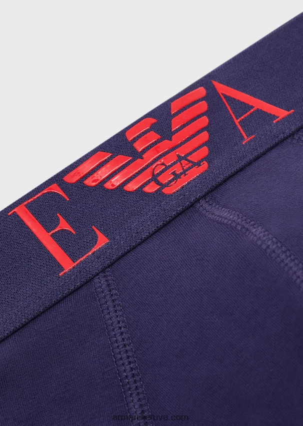 vyrų džinsinio audinio Armani kelnaitės su dideliu blizgiu logotipu 02482X1795