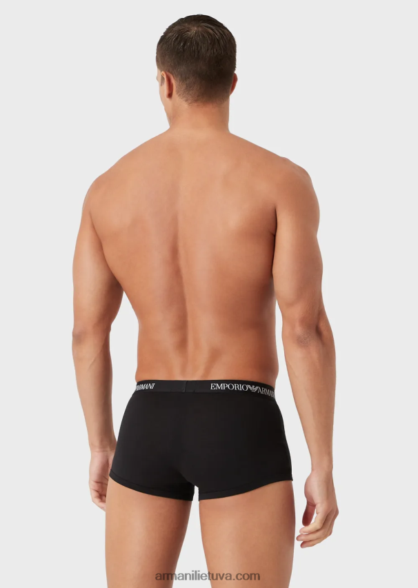 vyrų daugiaspalvis Armani trys grynos medvilnės pagrindinių bokserio kelnaičių pakuotės 02482X1757