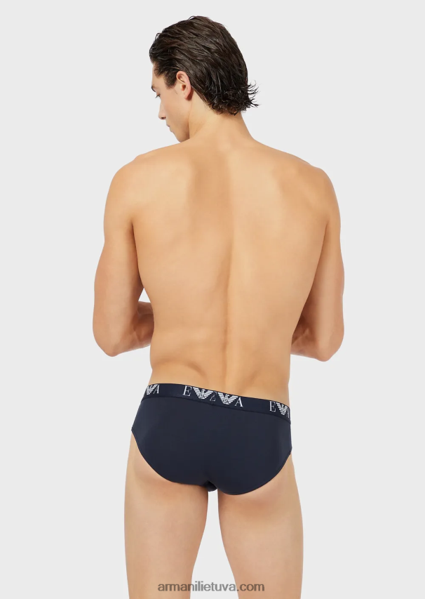 vyrų daugiaspalvis Armani trys trumpikės su esminiu monogramos logotipu 02482X1799