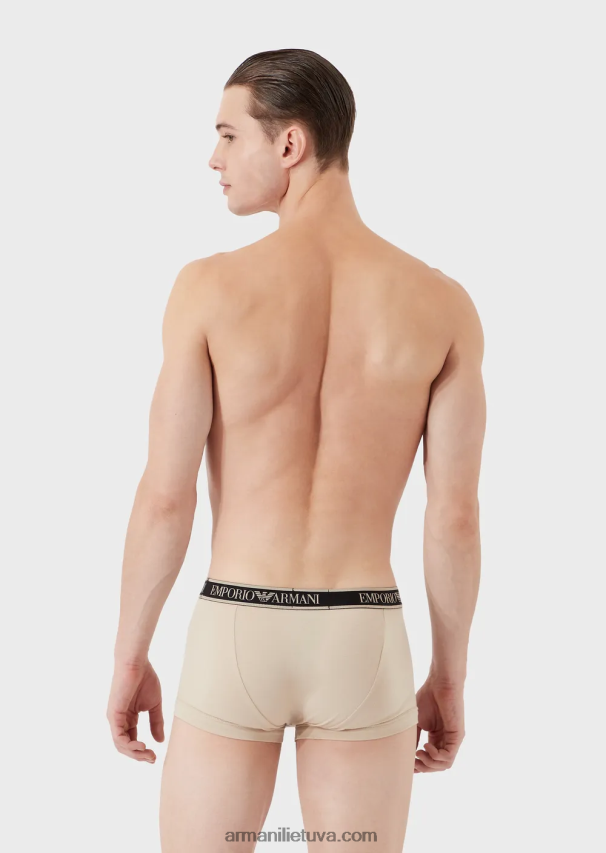 vyrų juodas Armani trys pakeliai boksinių kelnaičių su juosmeniu su logotipu 02482X1759