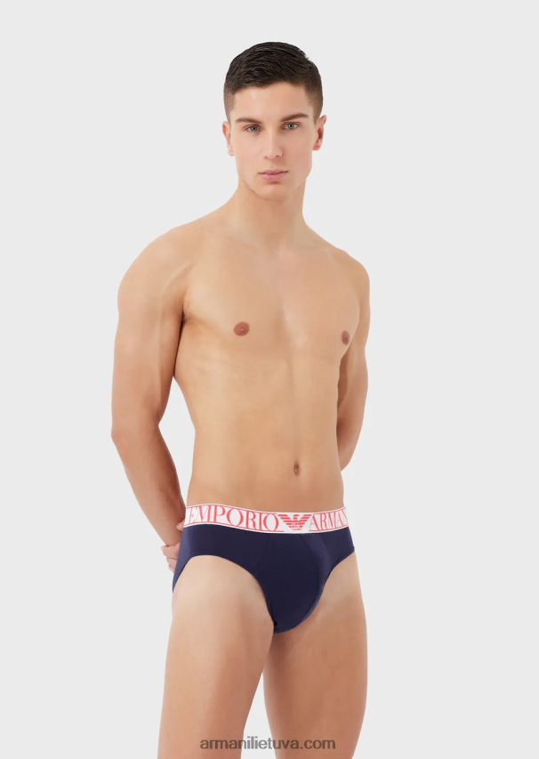 vyrų mėlyna Armani dvi pakuotės ištvermės logotipo kelnaičių 02482X1789