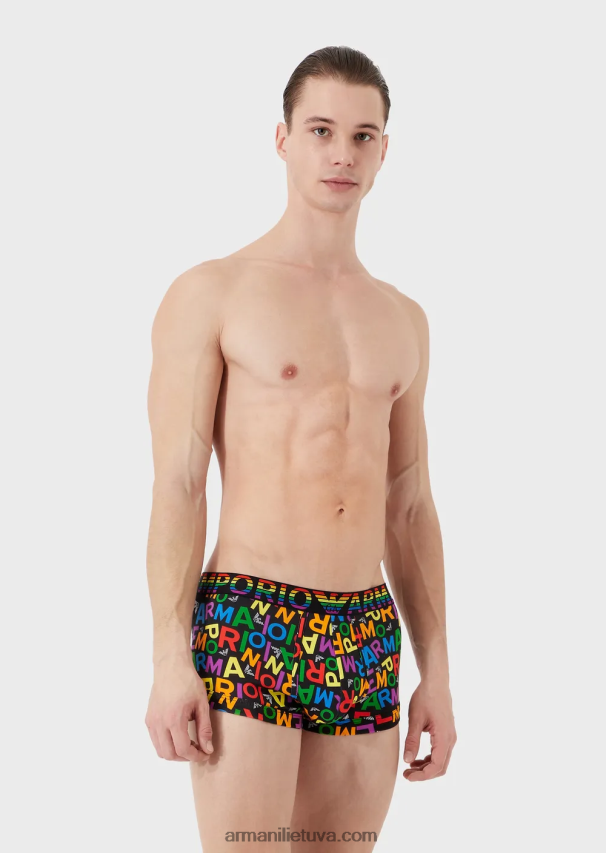 vyrų modelis Armani dvi pakuotės boksinių kelnaičių su vaivorykštės logotipu 02482X1765