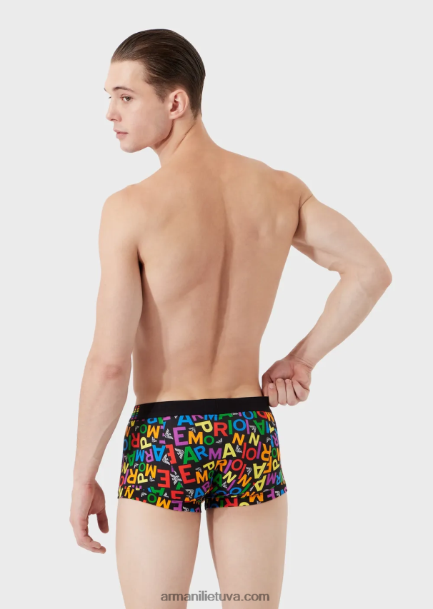 vyrų modelis Armani dvi pakuotės boksinių kelnaičių su vaivorykštės logotipu 02482X1765