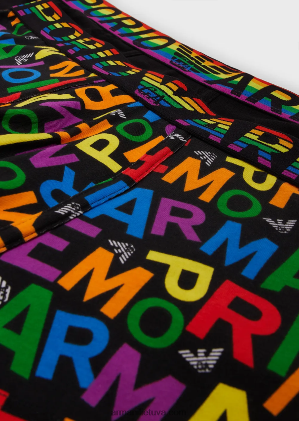 vyrų modelis Armani dvi pakuotės boksinių kelnaičių su vaivorykštės logotipu 02482X1765