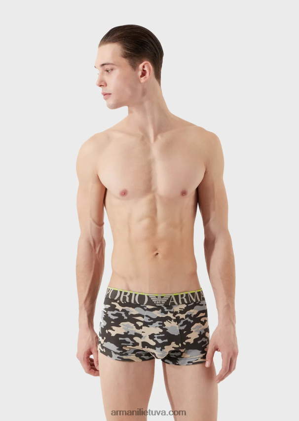 vyrų modelis Armani kamufliažinio rašto boksinės kelnaitės 02482X1780