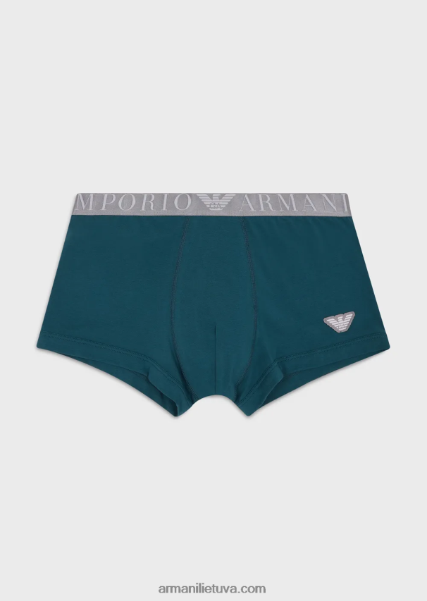 vyrų naftos Armani ekologiškos medvilnės trumpikės su blizgančiu logotipu 02482X1781