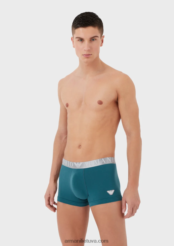 vyrų naftos Armani ekologiškos medvilnės trumpikės su blizgančiu logotipu 02482X1781