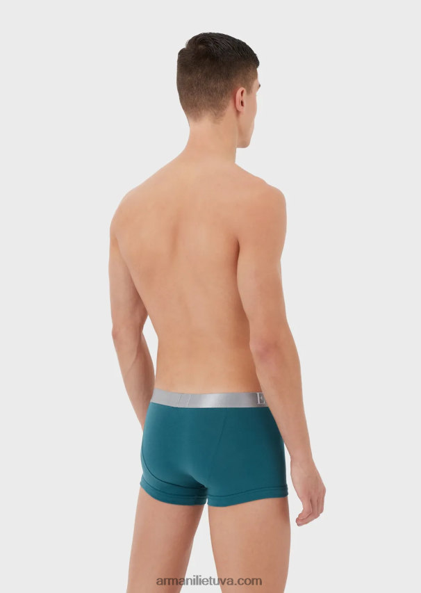 vyrų naftos Armani ekologiškos medvilnės trumpikės su blizgančiu logotipu 02482X1781