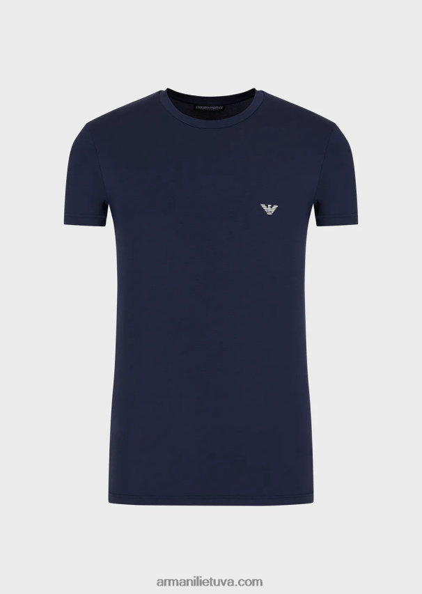 vyrų tamsiai mėlyna Armani ploni apatiniai marškinėliai iš minkšto modalo 02482X1813