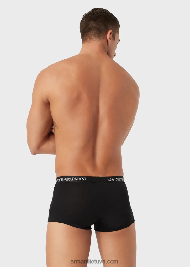vyrų tamsiai mėlyna Armani trys grynos medvilnės pagrindinių bokserio kelnaičių pakuotės 02482X1756