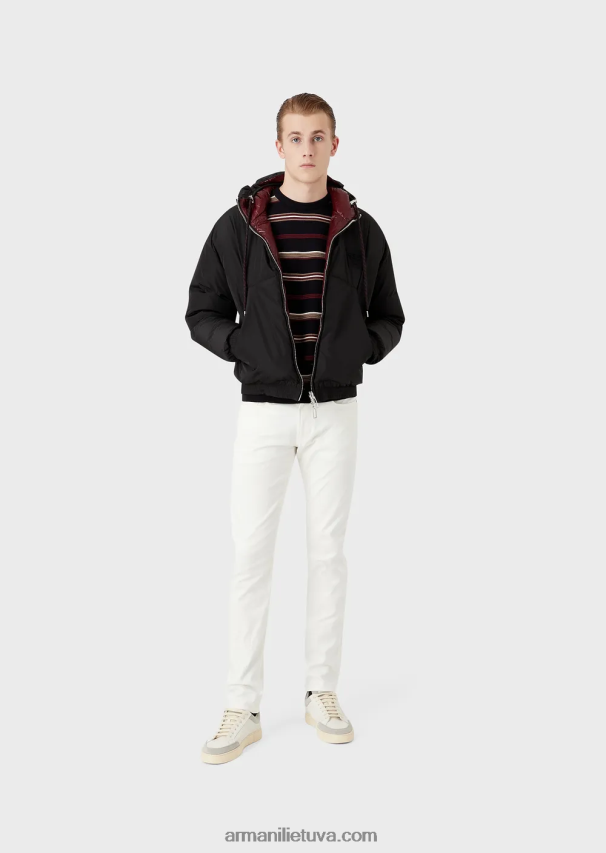 vyrų baltas Armani j06 siauri tamprūs džinsai 02482X1193