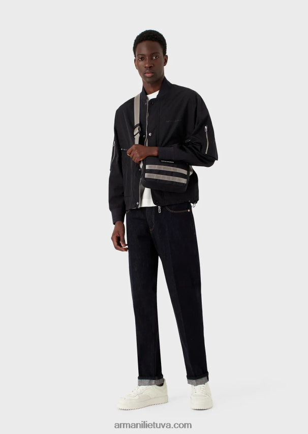 vyrų džinsinio audinio Armani j72 laisvi reaktyvūs mėlyni džinsai 02482X1148