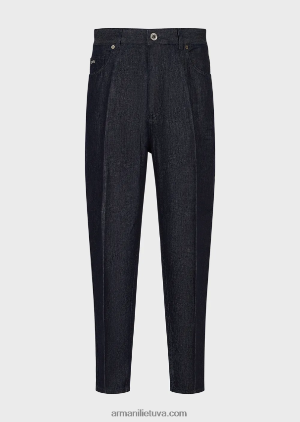 vyrų džinsinio audinio Armani j79 laisvi išblukę šviesūs džinsiniai džinsai 02482X1152