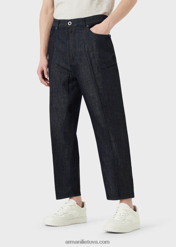 vyrų džinsinio audinio Armani j79 laisvi išblukę šviesūs džinsiniai džinsai 02482X1152