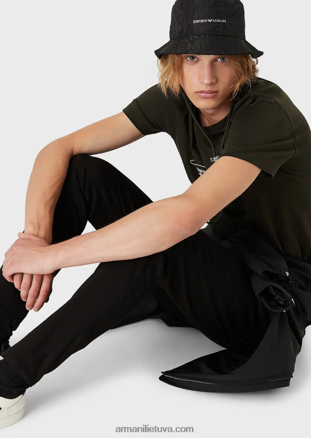 vyrų juoda 1 Armani j11 itin patogūs džinsiniai siauri džinsai 02482X1198